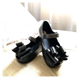 Mini Melissa Black bow ballet flat